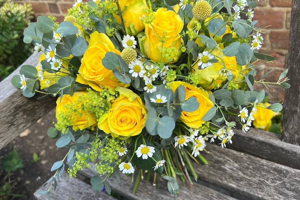 Yellow bridal bouquet