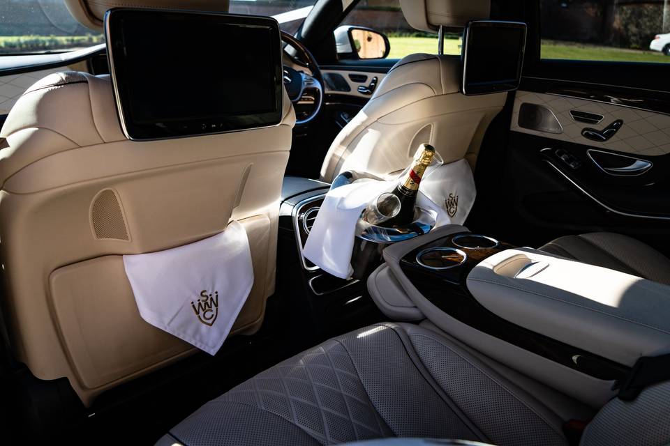 Send special surprise message on our media screens. To the bride, to the groom or both. Available in audio or visual on our Mercedes S Class Limo's  S500L & S63L. Contact us for details