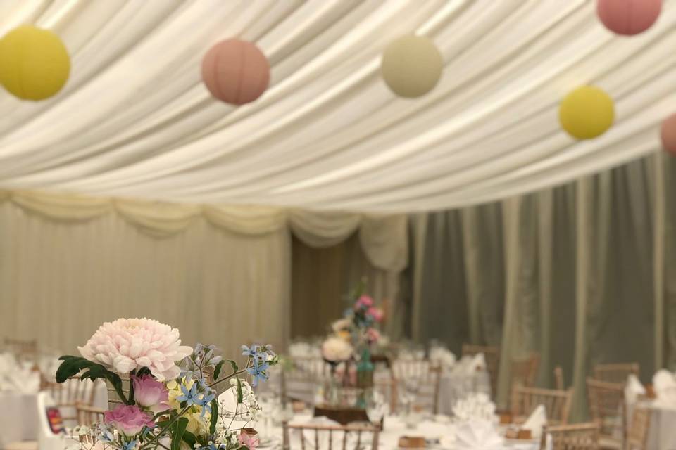 Gin bottle table centres