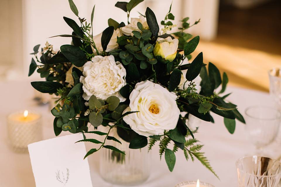 Table setting with personal candles