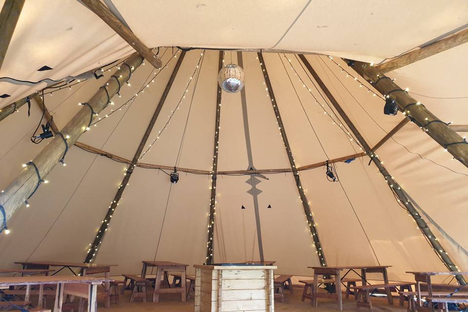 Inside the tipi