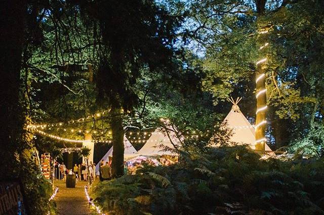 Tipis at dusk