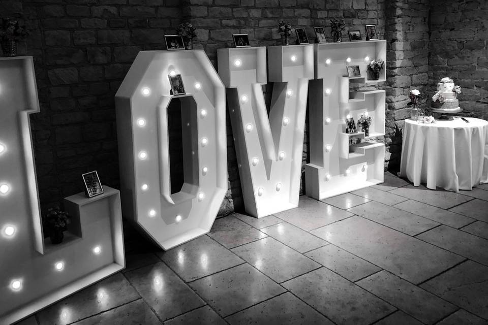 5ft-tall white LOVE sign