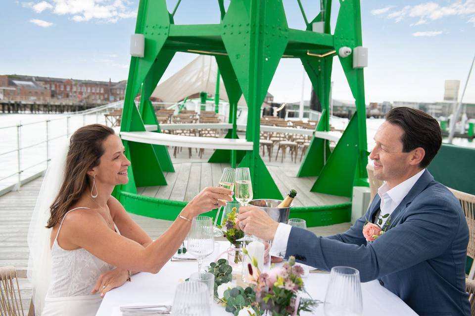 A top-deck wedding breakfast