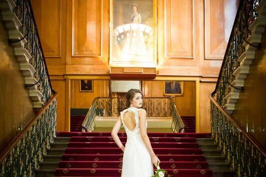 Bride on Main Staircase