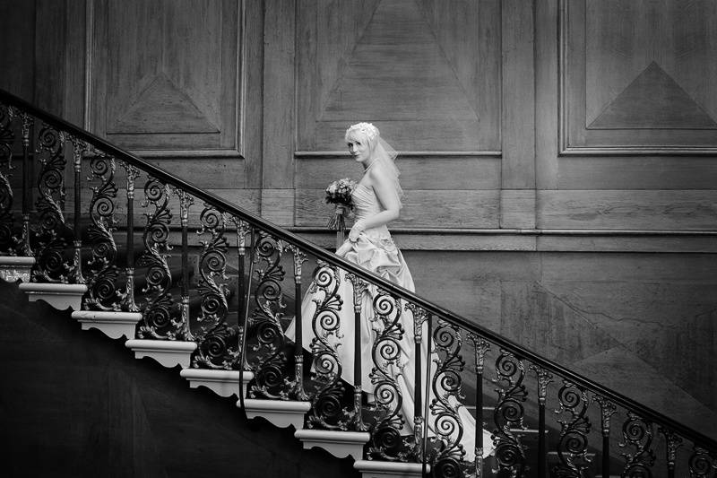 Bride on the staircase