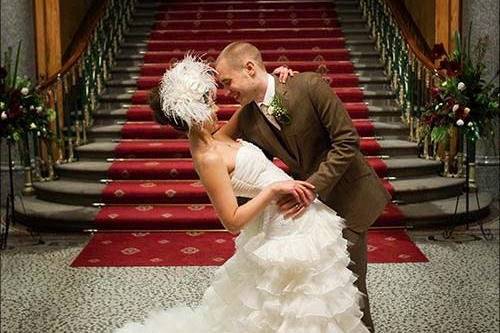 Wedding shot on stairs