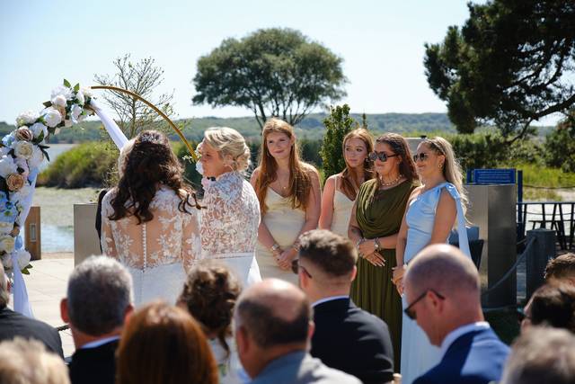 Bride and bride with witnesses