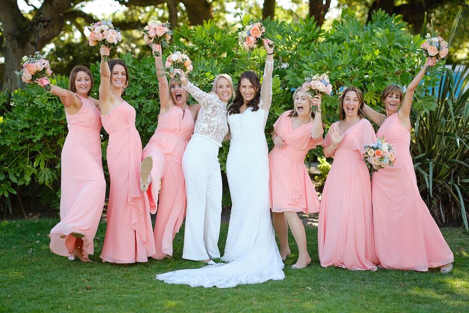 Brides and bridesmaids