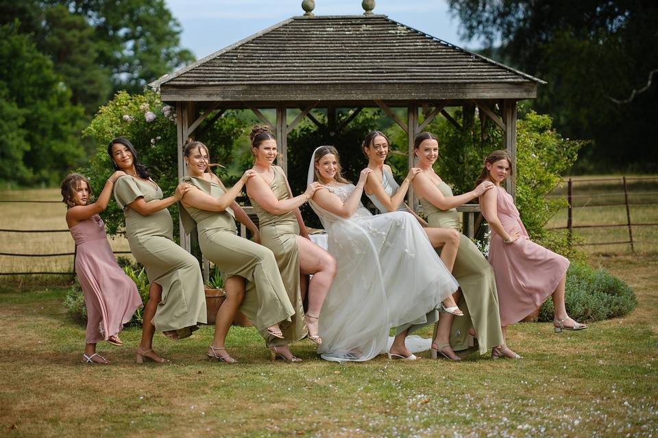 Bride and friends portrait