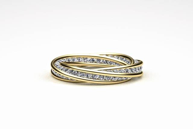 Yellow Gold Diamond Twist