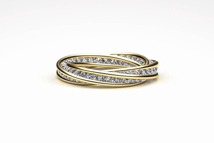 Yellow Gold Diamond Twist