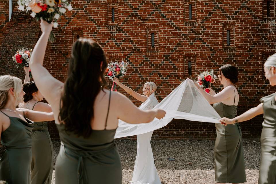 Bride outside the barn