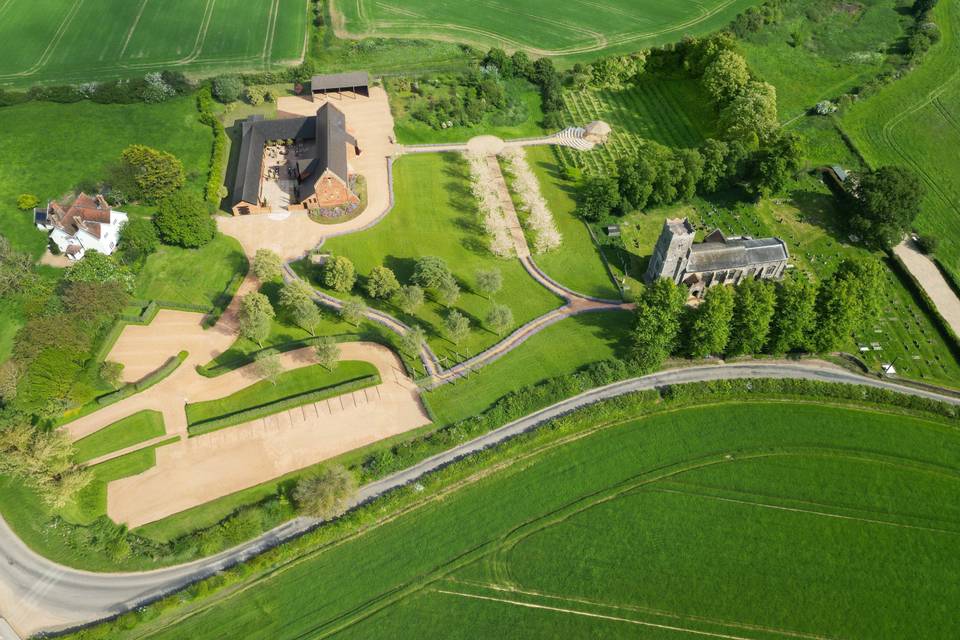 Copdock Hall from above