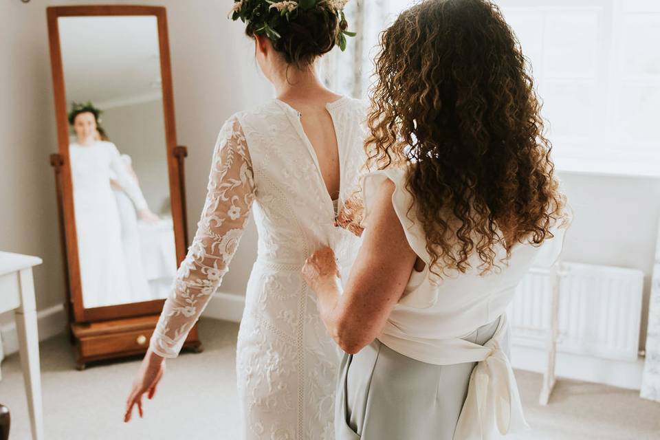 Bride in the garden cottage