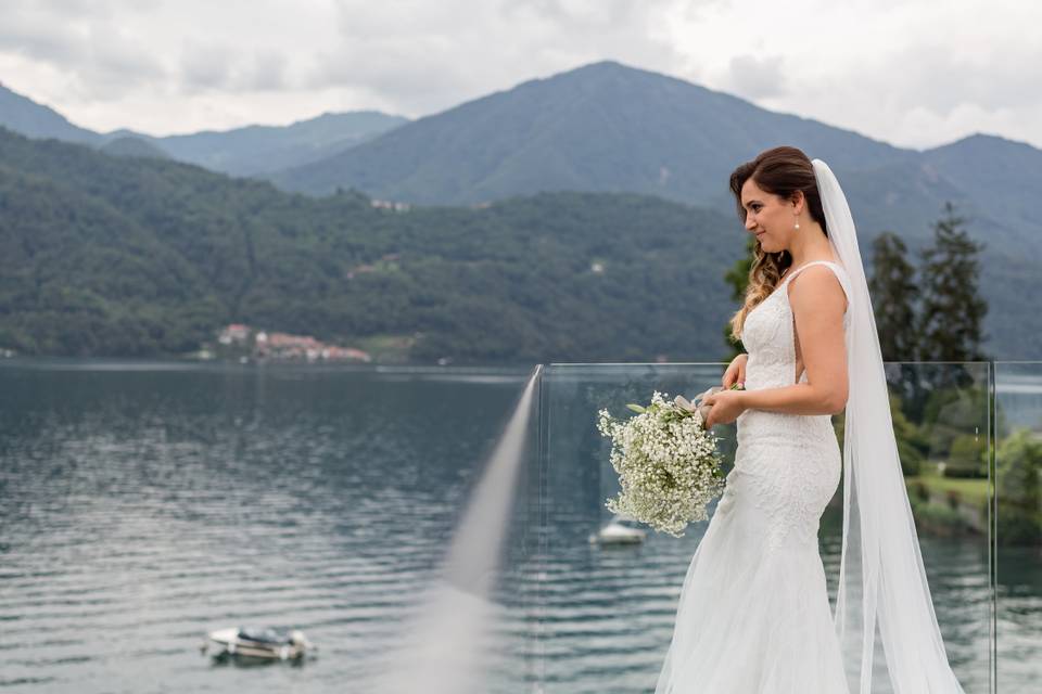 Bride by the lake