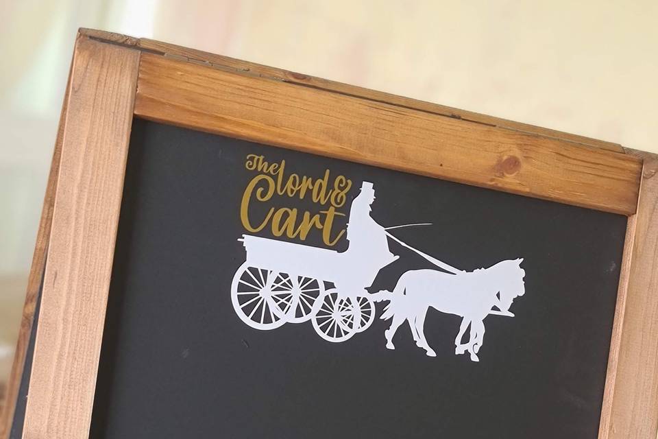The Lord and Cart menu sign