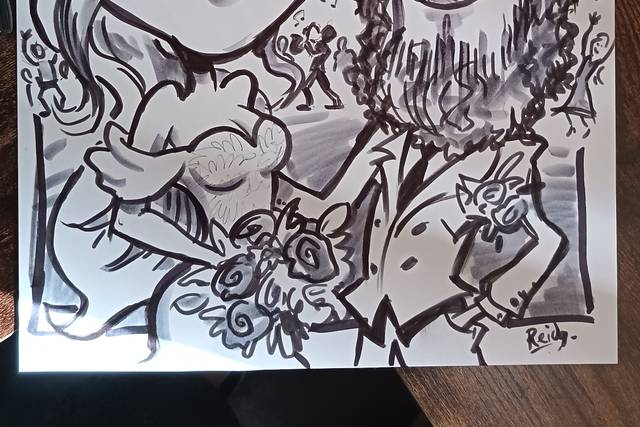 Live caricature art.