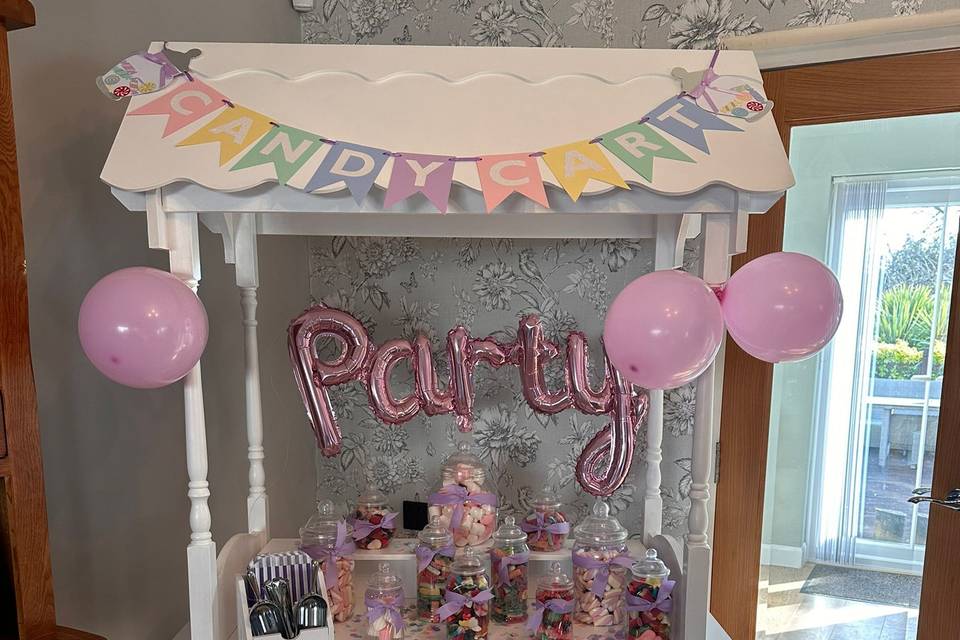 Decorated sweet cart for party