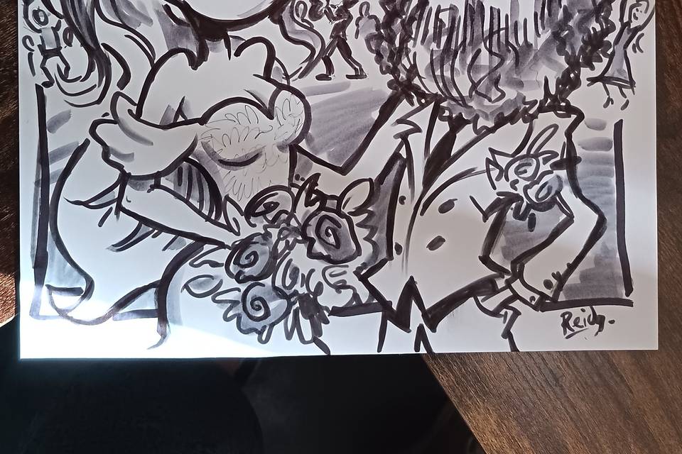 Live caricature art.