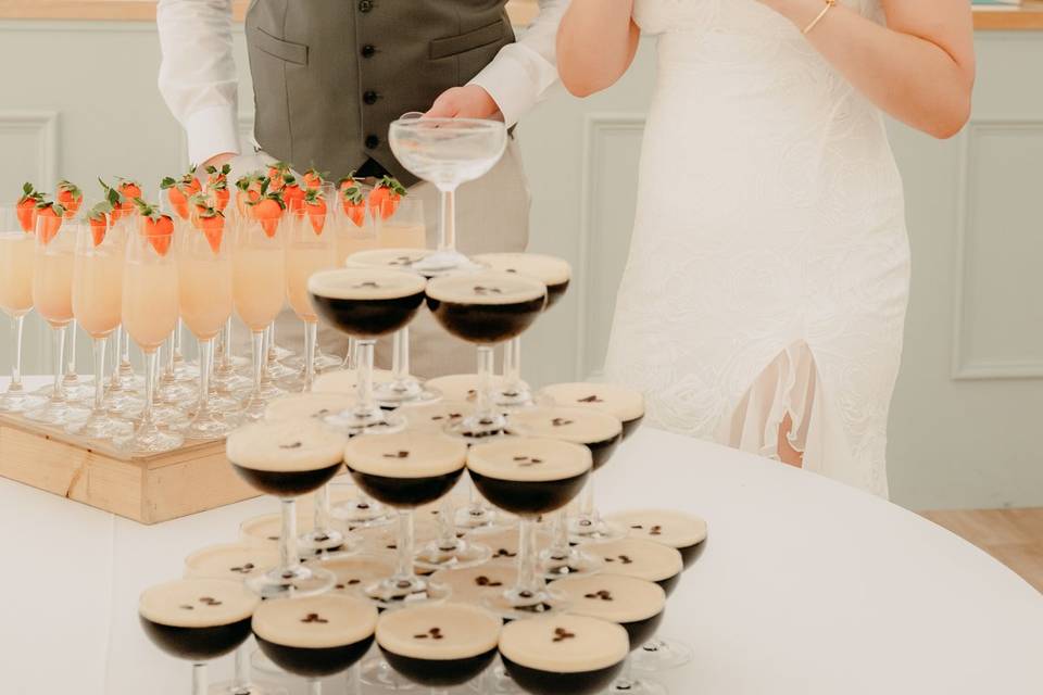 Cocktail towers in the Marquee