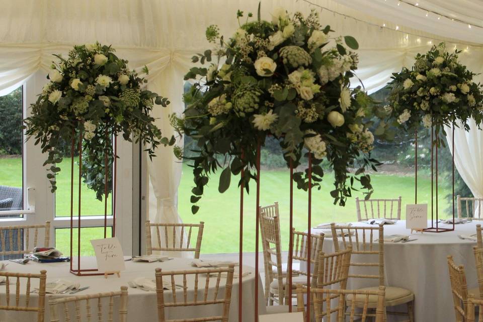 White & Green Table Risers