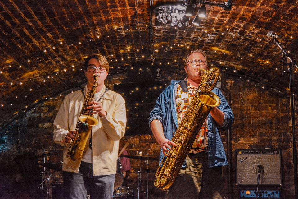 Inside a cellar venue