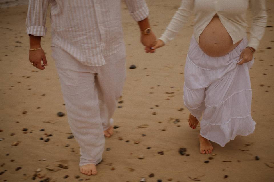 running on the beach
