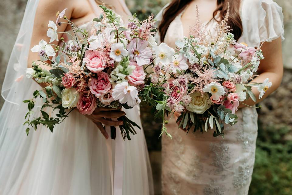 Blush pink bridal bouquets