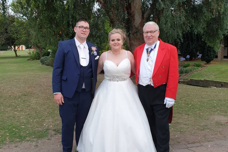 With a Bride and Groom