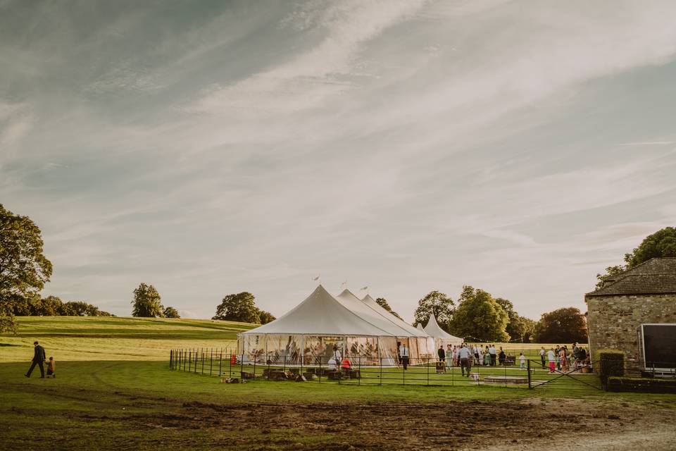 Wedding in a sailcloth tent