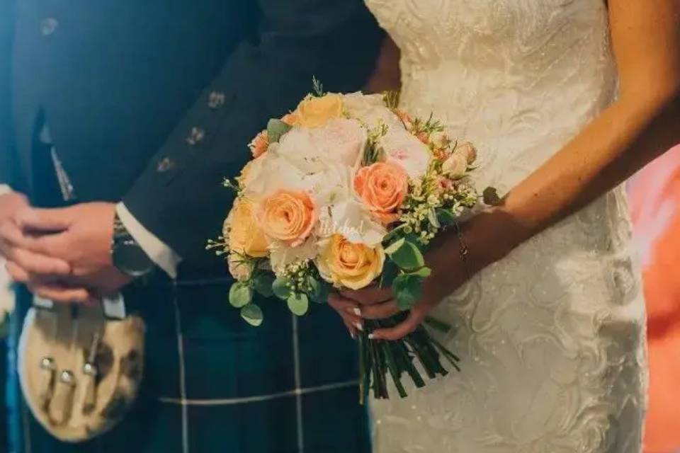 Hand tied bridal bouquet