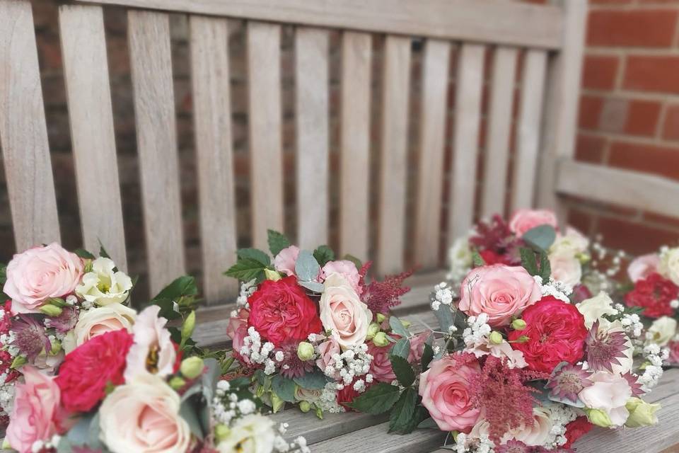 Bridal and bridesmaids bouquet