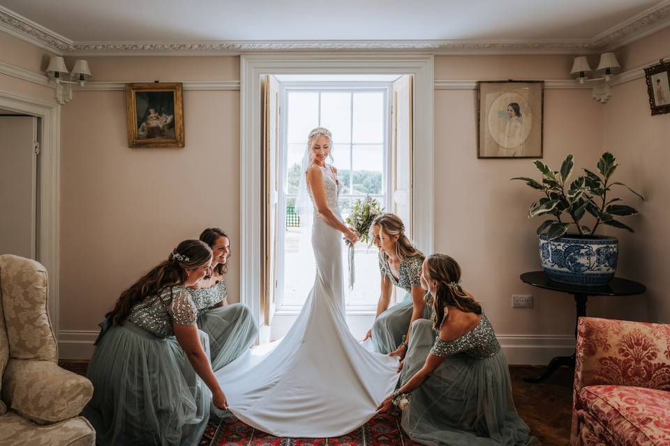 Country house wedding bride