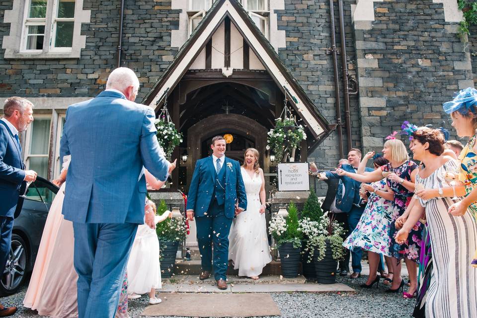 Newlyweds exit