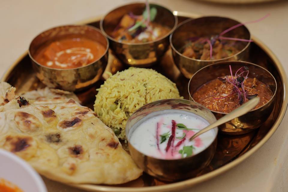 Couple's wedding Thali