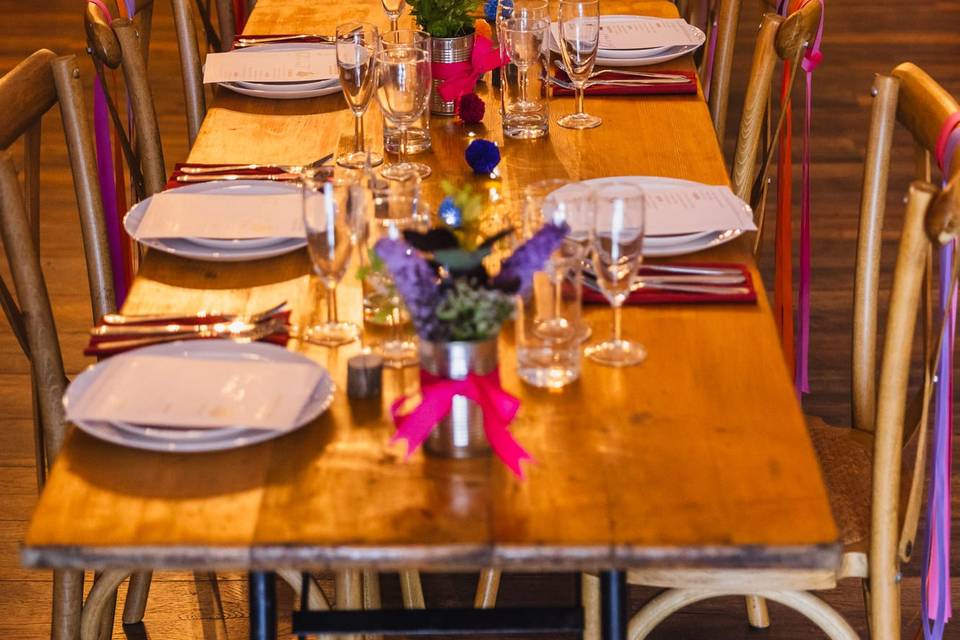 Table set up peak district
