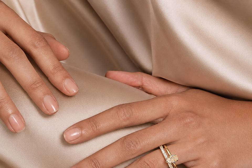Pear Cut Ring & Eternity Band