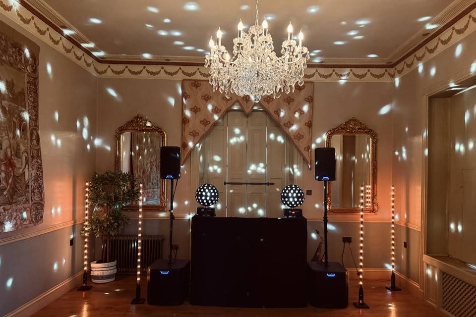 DJ setup for smaller rooms