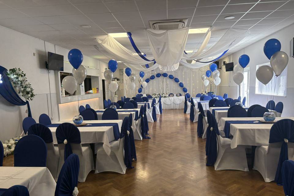 Reception room blue