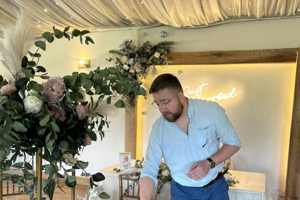 Wedding breakfast room set up