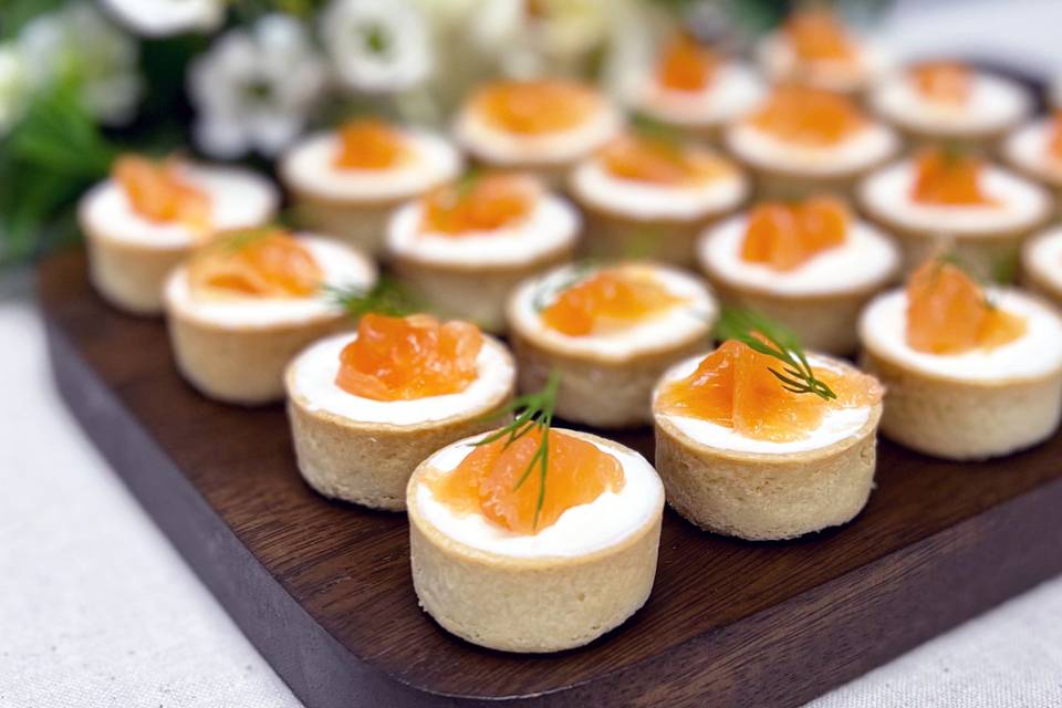 Smoked salmon, cheese and dill