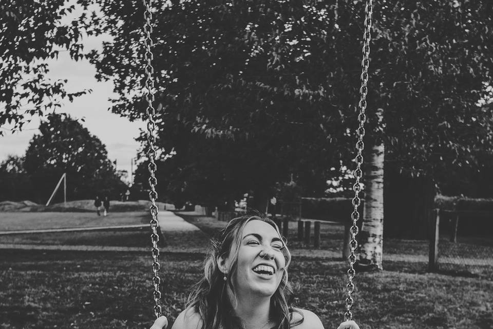 Bride on swing