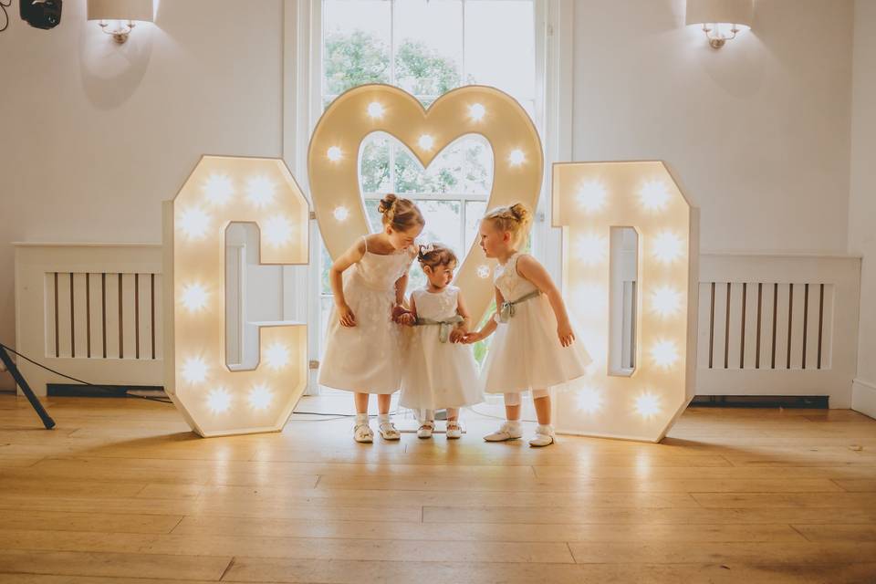 Bridesmaids on dance floor