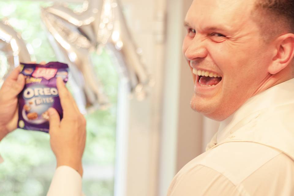 Groom prepares