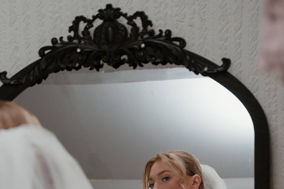 Bride getting ready