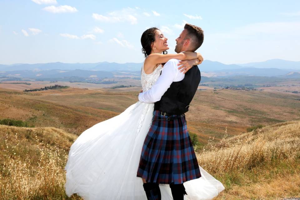 Newlyweds enjoying the view