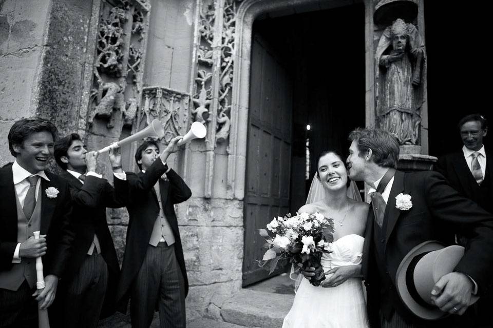 On the church steps