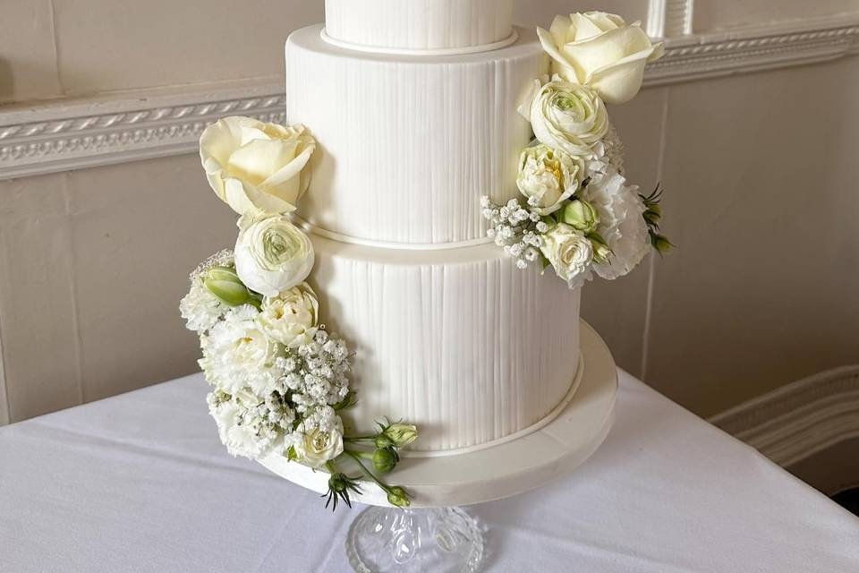 Tired Wedding Cake & flowers