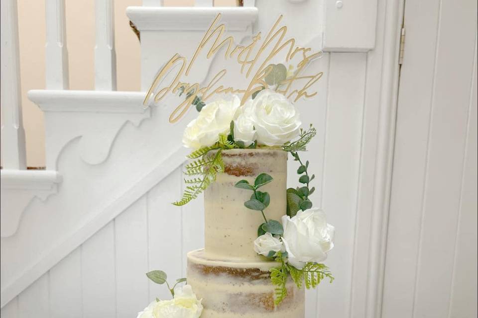 Tiered Semi-naked cake